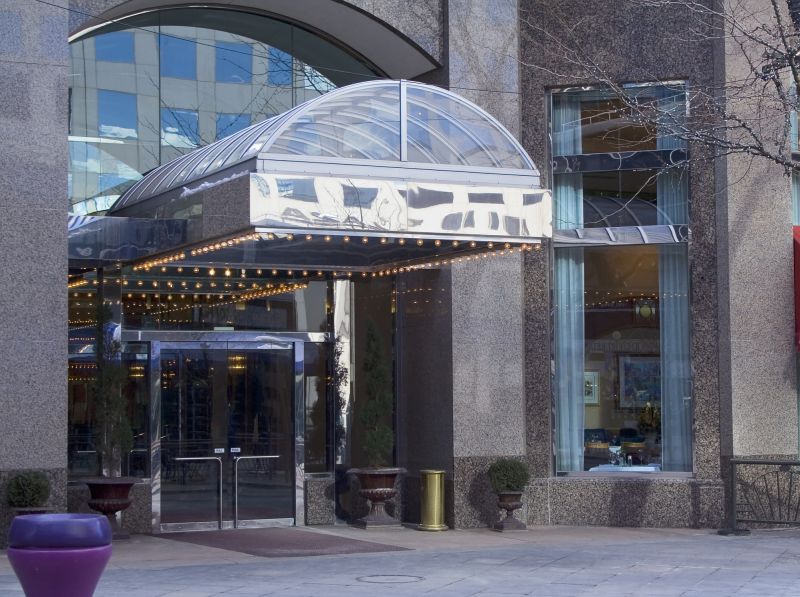 Metal Awning on Commercial Entrance